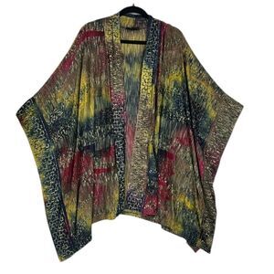 The Pyramid Collection Dark Artsy Draped Open Front Cardigan OS